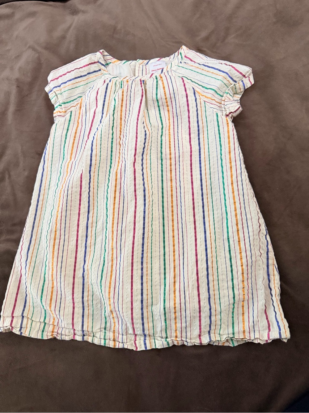 Hanna Andersson Cream Top with Multicolor Stripes